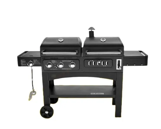 Customized BBQ Wood Pellet Grills Large Charcoal BBQ Grill Foldable Double Side Table Trolley Smoker Barbecue Grill for Sale