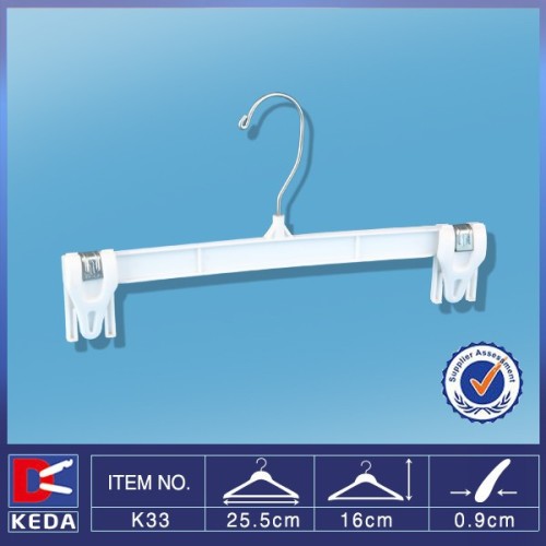 Plastic Pants Hanger Clips With Metal Hook, High Quality Plastic Pants