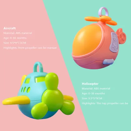 1 Baby Rattle Cute Cartoon Baby Rattle Airplane Hand Rattle Early Education Musical Instrument Toy Sweet Ringtone Random Color