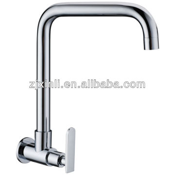 High Quality Brass Kitchen Sink Cold Water Faucet, Polish and Chrome Finish, Wall Mounted