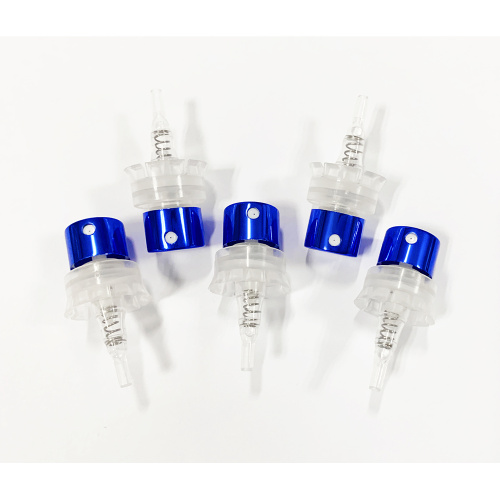 Plastic closure crimpless perfume pump with aluminum collar