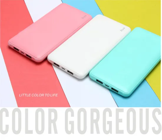 2016 factory super slim design portable 10000mAh rechargeable power bank