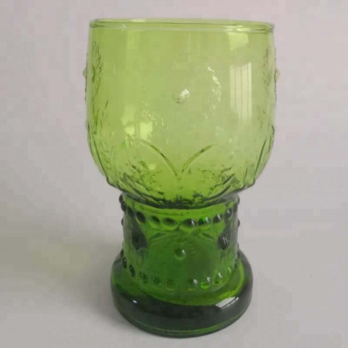 Apple Green Color Sunflower Glass Water Tumbler