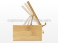 Suporte de Pad ajustável 100% suporte de telefone de bambu Mesa OrganiserTidy Caixa de armazenamento de artigos de papelaria com gaveta