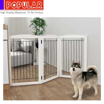 Stylish Retractable Wooden Pet Safety Fence