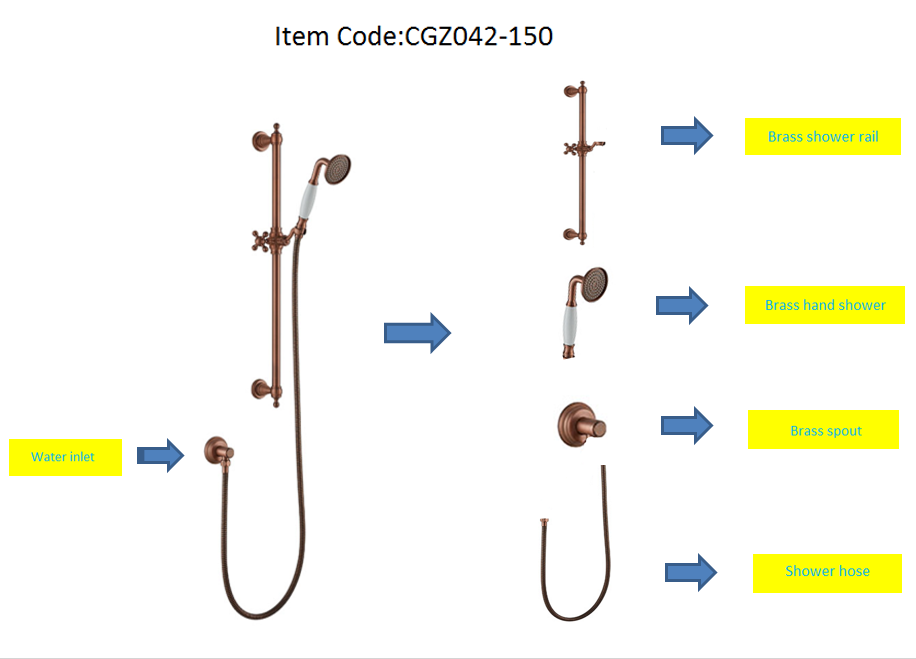 Shower Rail+Hand Shower Suit