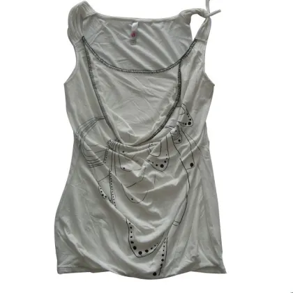 100% cotton jeans fashion t shirt sleeveless / women custom printing t-shirts / simple fashion t shirts women