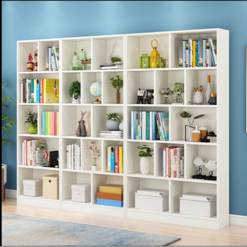 Large simple storage cabinet or bookshelf or corner cabinet combine