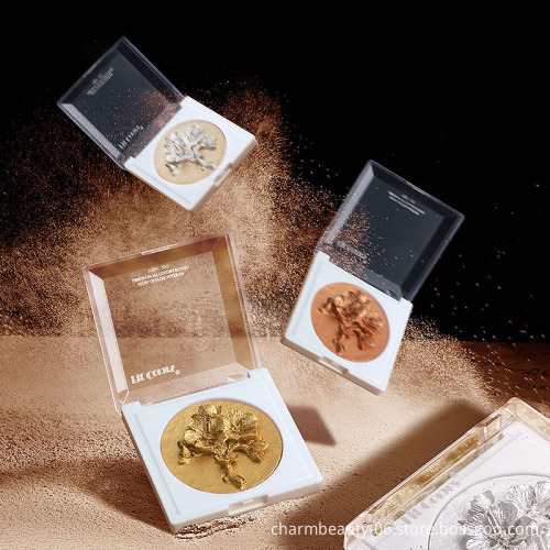 Private Label 4-Color Face Makeup: 3D Sculpted, Waterproof, Brightening Highlighter & Long-Lasting Contouring Kit