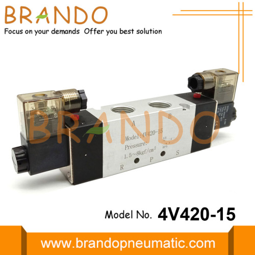 Válvula solenoide neumática 4V420-15 1/2 &#39;&#39; 5/2 vías 24VDC