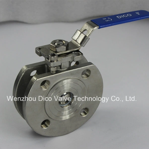 Dico Investment Casting Stainless Steel DIN Pn16 with ISO5211 Pad 1PC Wafer Flange Ball Valve