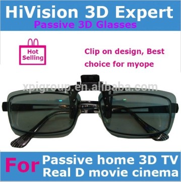 Clip on Passive Real D or MasterImage circular polarized 3d glasses for Myope