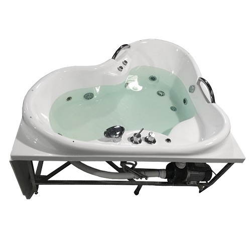 Acrylic Corner Whirlpool for Two Persons Massage Bathtub