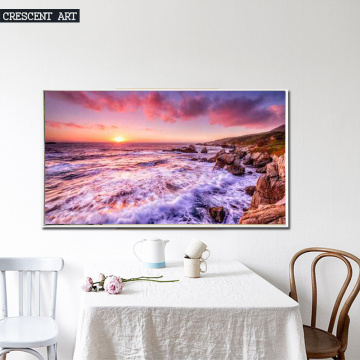 Seaside Wall Picture Beautiful Sunset Oil Painting