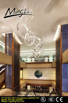 Fashion Design, round shade, crystal with LED strip pendant lights