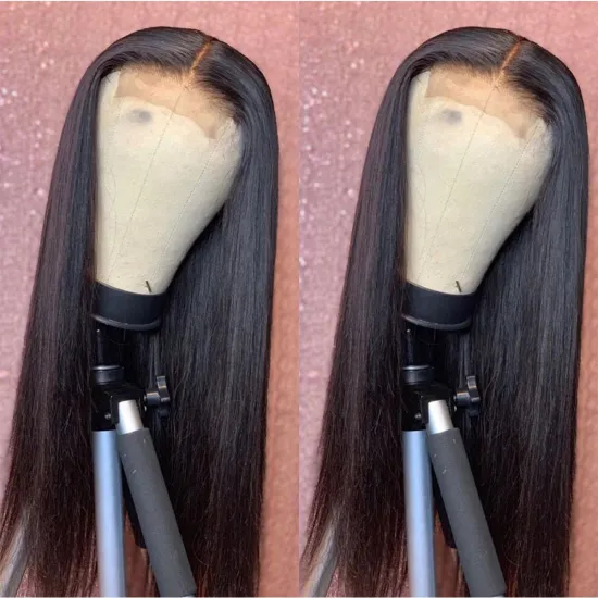 Wholesale 5x5 Closure 180% Density Natural Color Small Bleached Knots Transparent Lace Wigs