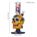 9.4 pulgadas de hippiesglass, bong de vaso de vidrio amarillo dibujado a mano, lindo bong de flores, tubería de agua de vidrio borosilicato, narices de vidrio, mano