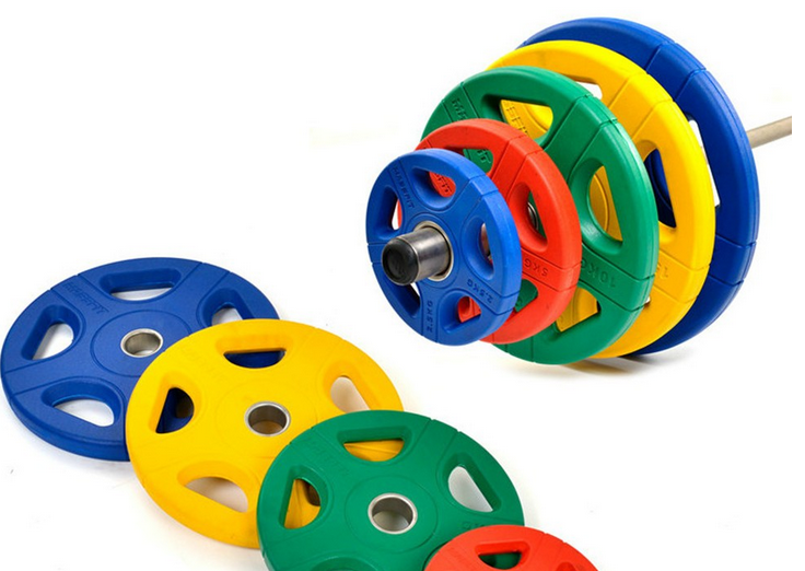 color barbell weight plate
