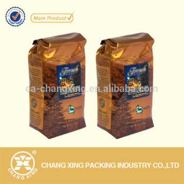 Coffee Packaging Bags With Tin Tie Aluminum Foil Side Gusset Quad Seal Packaging Coffee Bag
