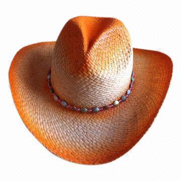 Fashionable Design Knitted Raffia Straw Cowboy Hat, OEM Services are Provided, Customized Logos