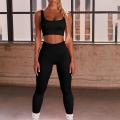 Crop Top Leggings Πλεκτή αθλητική φόρμα