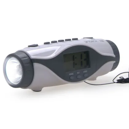Radio alarm  electronic clock with LED torch