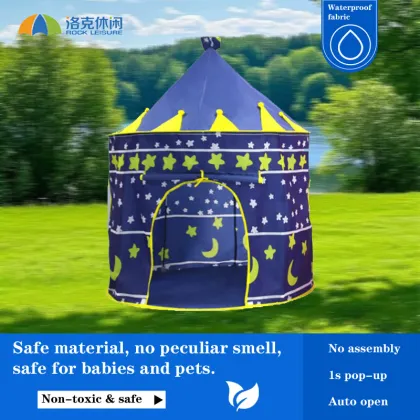 Star & Moon Blue Kids Play Yurt