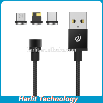 Whole Sale X Cable 3 In 1 USB Charge Cable With Angle Free Round Magnetic Connector