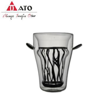 Creative zebra Glass Milk Cup with Coffee Mug