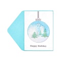 3D Handgjorda glitterblå roliga jul gratulationskort