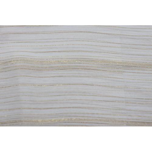 Polyester Chiffon Yoryu With Gold/Silver Stripe Fabrics