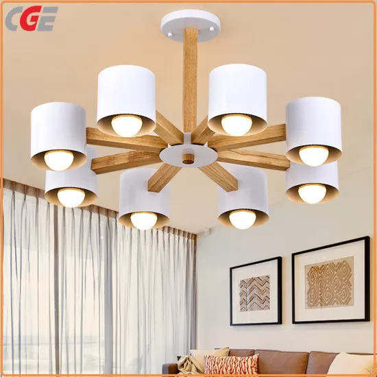 The Chandelier Simple Creative Living Room Lamp Personality Dining Room Bedroom Study Solid Wood Ceiling Light