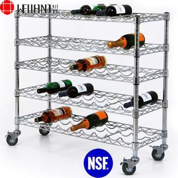 5Tires  Metal Chrome Slanted Wine  Wine Rack