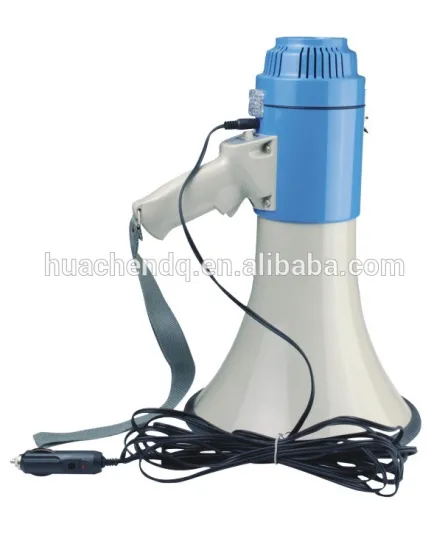 50w transistor megaphone with dc12v jack & 6m cable car cigarette plug