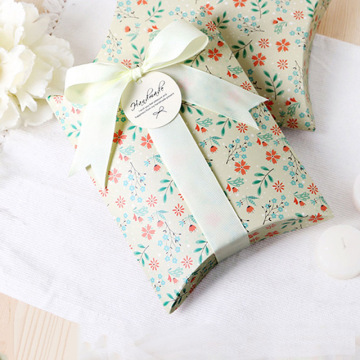 Custom Logo Paper Pillow Box For Gift Packaging