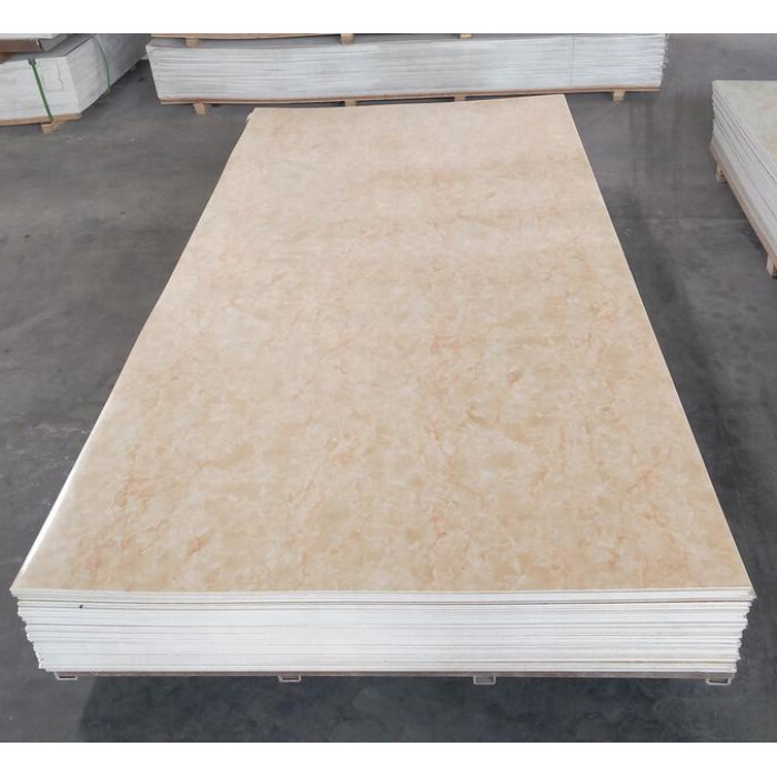 กระดานพีวีซีตกแต่งหินอ่อนเคลือบเงาสูงยูวีบอร์ด