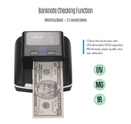 Durable Smart Office LED Display UV Money Detector Currency Counting Machine