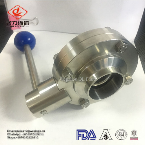 sanitary stainless steel 304/316L butterfly valve