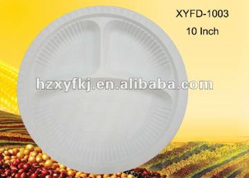 biodegradable disposable eco-friendly10 inch three compartments plates