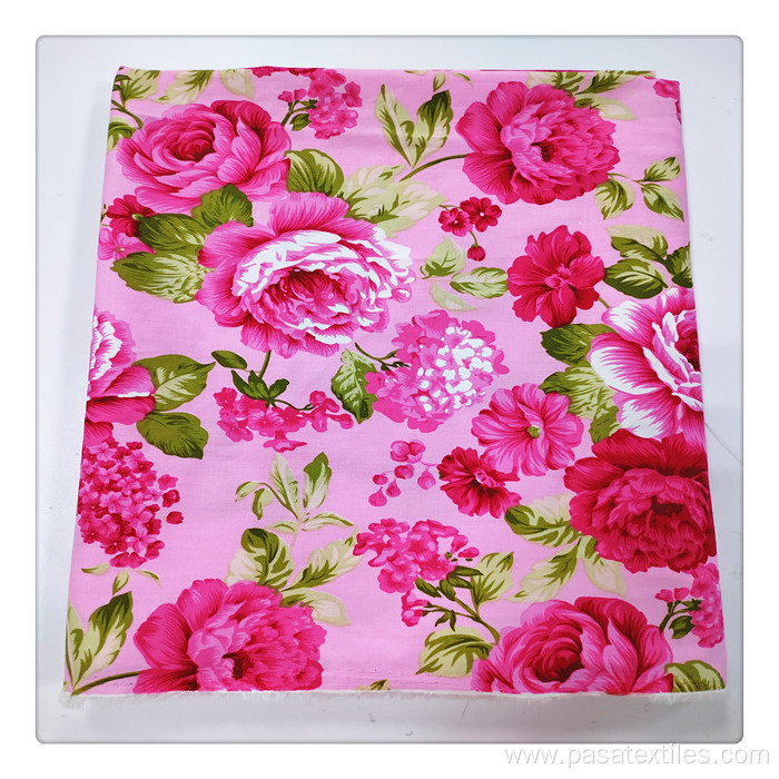 Floral Fabric Print Woven Comfortable hot pink Floral 100% Cotton Print Fabric
