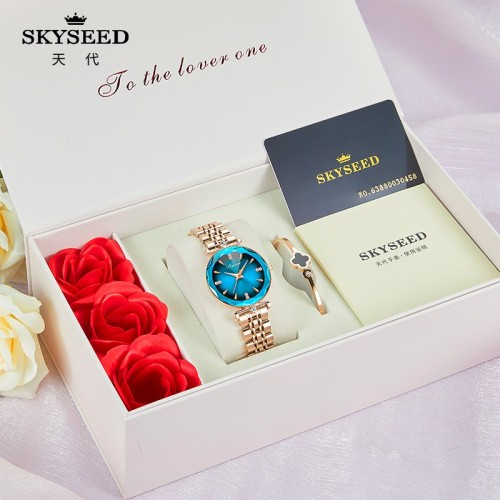 Jam tangan wanita cermin kaca mineral tempered SKYSEED