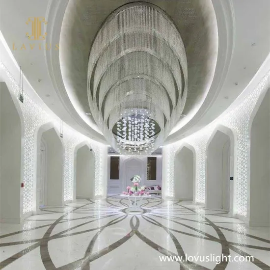 Multi storey crystal chandelier hotel chandelier white high luxury project shopping mall chandelier classic large chandelier