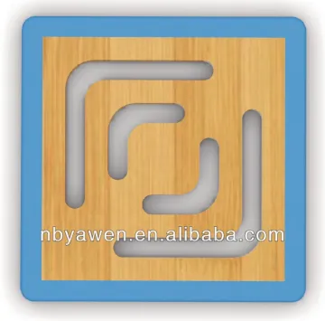 Bamboo Coaster With Non-Slip Silicone Mat