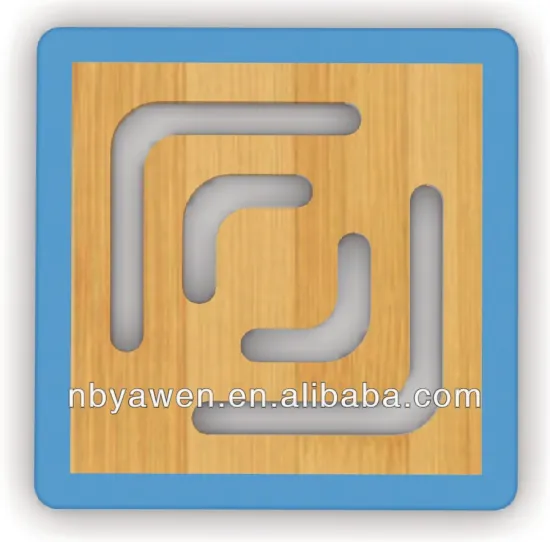 Bamboo Coaster With Non-Slip Silicone Mat