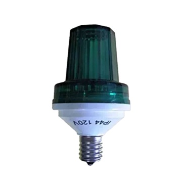 IP44 Waterproof LED Strobe Bulb - Green E26 Base, 4W Warm White Yellow Red Emittance