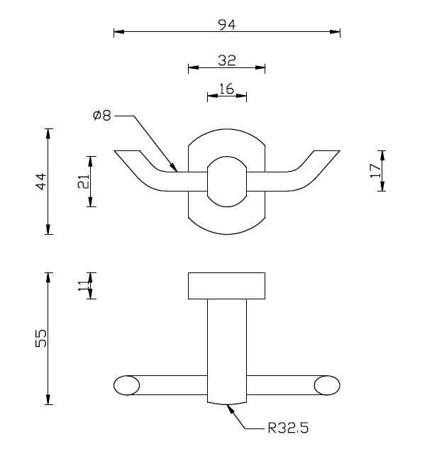 dual robe hook