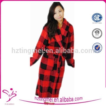 100% Polyester Fleece Fabric ladies print bathrobe