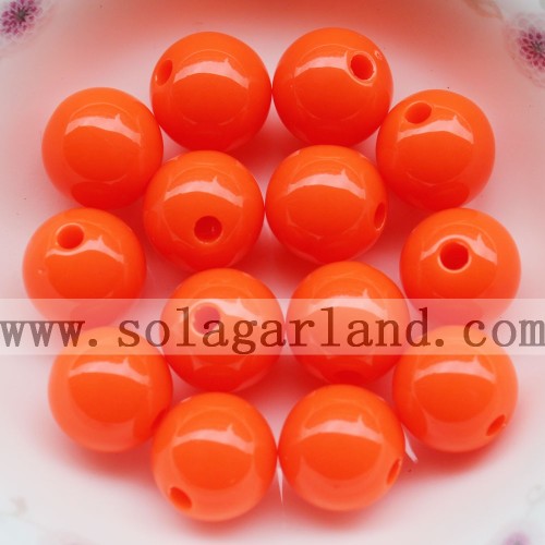 Opaque Fluorescence Mixed Acrylic Plastic Round Ball Spacer Beads