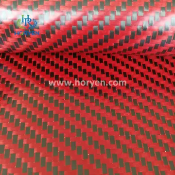 Professional waterproof real red carbon fiber leather fabric