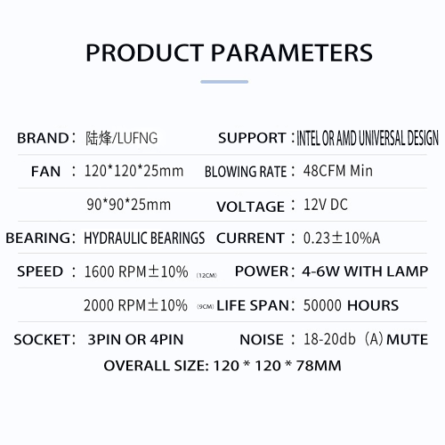 CPU Fan F6-09 Alumínio de cobre combinado